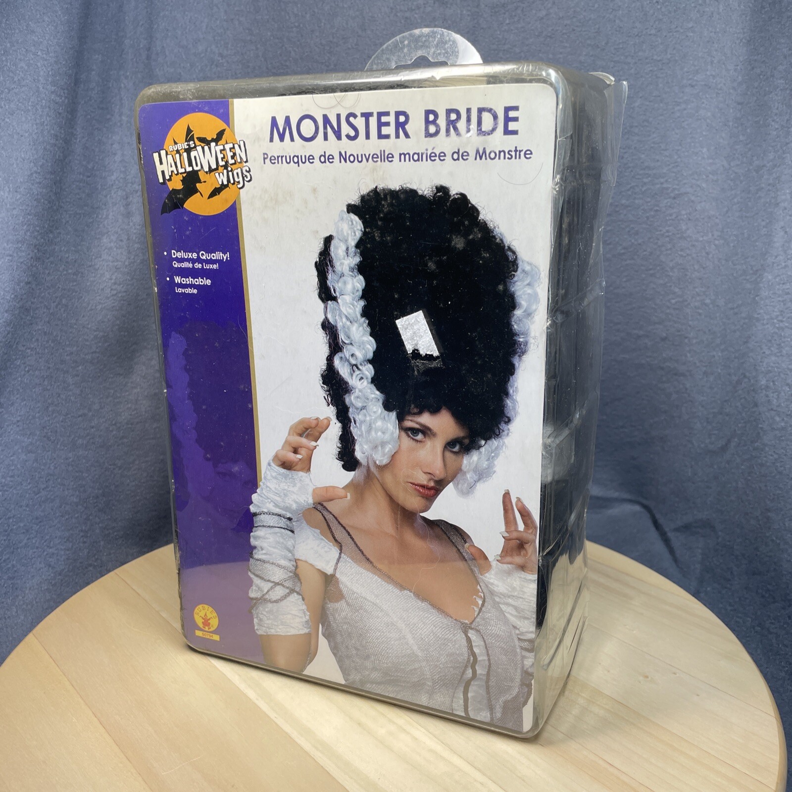 Peluca Rubie's Monster Bride Negra Blanca 50794 Halloween Frightfest Frankenstein Nueva en Caja