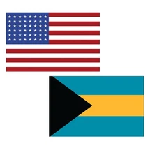 3'x5' Polyester USA & Bahamas Flag Set; One Flag for Each Country