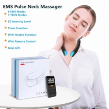 EMS Pulse Neck Massager Heated for Neck Nerve Faigue Neck Muscle Swelling &Pain