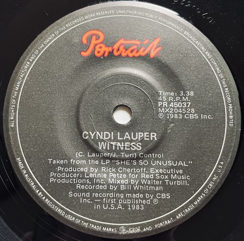 Cyndi Lauper She Bop Vinyl Record 7” 45 RPM PR 45037 Portrait Records 1983 - Bild 5 von 24