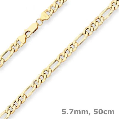 5,7mm Figarokette Goldkette Collier Halskette aus 750 Gold Gelbgold 50cm - Bild 1 von 2