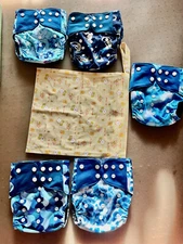 NEW NORA'S NURSERY ADJUSTABLE GROW W/BABY CLOTH DIAPER liners  CHOOSE ONE