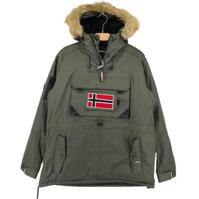 GEOGRAPHICAL NORWAY BECO ROL 13 KAKI Anorak Jacket Coat Parka Size S