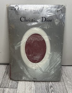 Christian Dior Panty Hose Rose Mist 4369 Tailorette SZ 3 Pin Stripe texture VNTG