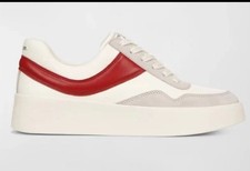 Vince Women's Warren Court Sneakers Leather 7.5 M crimson red Platform