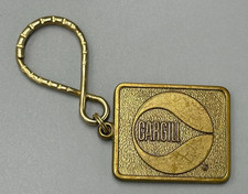 Vintage CARGILL Brass Key Chain Tag Return Postage Guaranteed Minneapolis MN