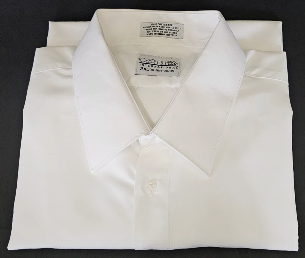 joseph & feiss white dress shirt Joseph & Feiss Men's Dress Shirt Long Sleeve Plaid White Size 20