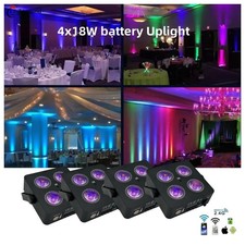 4pc/black 4x18W 6in1 Wireless DMX IR Battery par Wifi Led smart dj Par uplighter