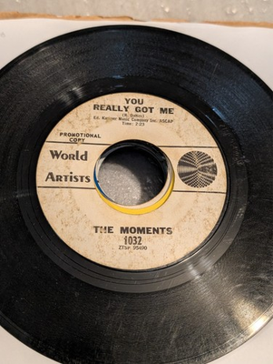 #ad GARAGE The Moments You Really Got Me World Artists 1032 1964 PROMO HEAR IT $15.00