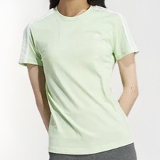 Adidas Women s Essentials 3 Stripes Tee, Color: Green, Size XS, New