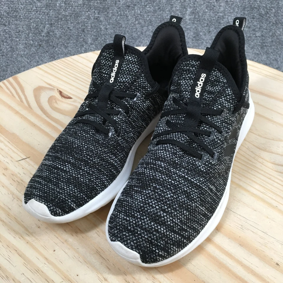 Adidas Cloudfoam Mujer 10.5 Negro Puro Blanco Tejido Atlético Zapatos para Correr Foto 4 de 4