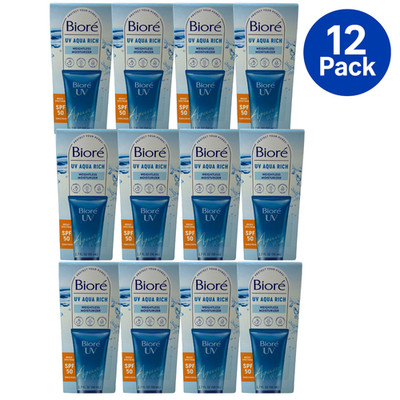 Bioré UV Aqua Rich Weightless Moisturizer SPF 50 1.7 oz 12 Pack New Exp 11/2026