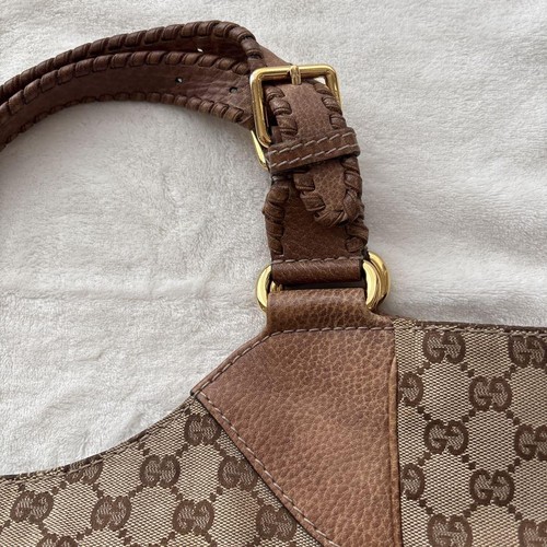 Gucci GG pattern shoulder bag in beige and brown - Picture 3 of 24