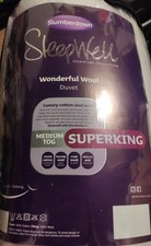 Slumberdown 100% Wool Duvet Medium Tog All Year-Round Quilt, Naturally Regulates