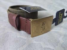 POLO RALPH LAUREN M POLO NEW MEN'S LEATHER/FABRIC BELT SIZE 42