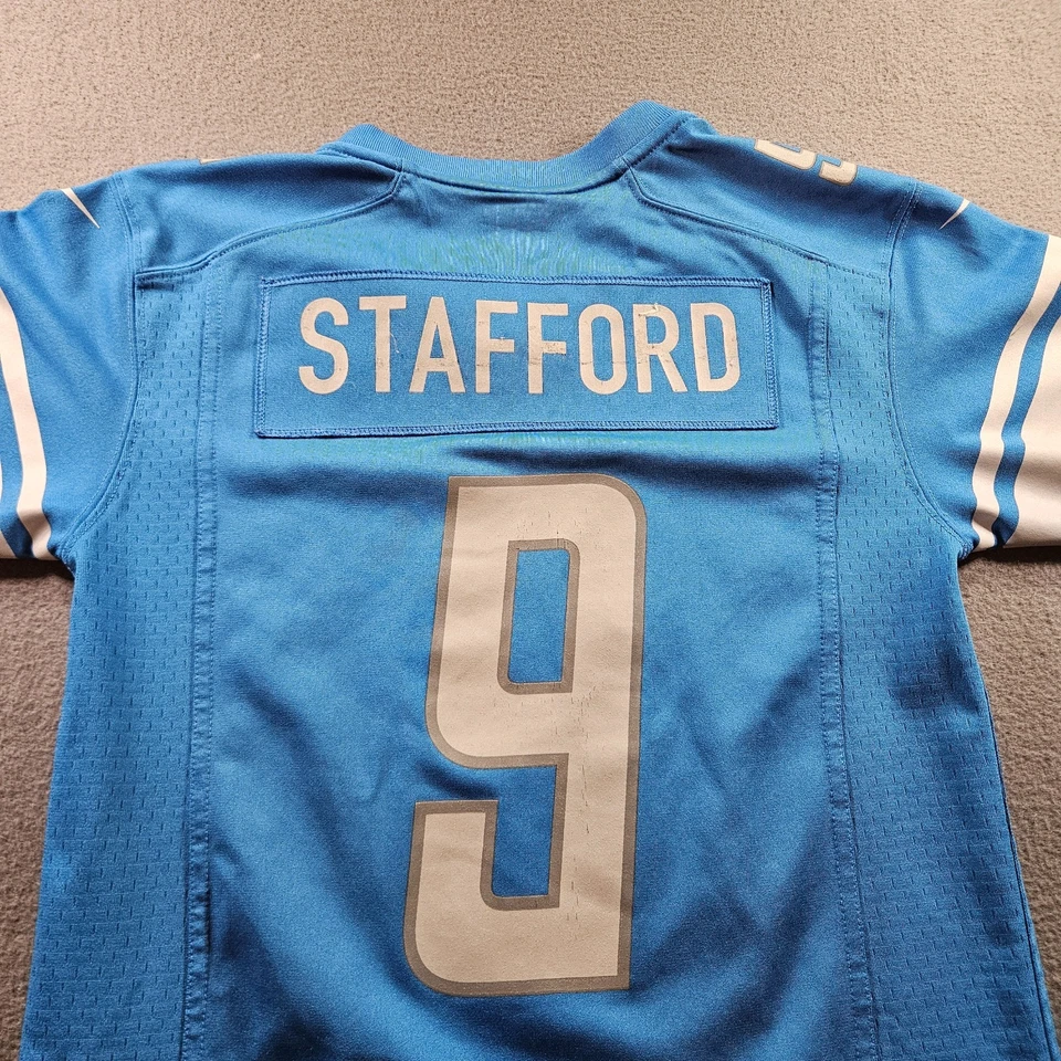 Camiseta Nike Detroit Lions #9 Stafford Juvenil Talla Mediana Sobre el Campo Oficial NFL Foto 3 de 4