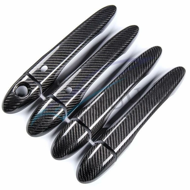 1 juego de molduras de manija de puerta de fibra de carbono real para Maserati Ghibli 2014-2019 Foto 2 de 4
