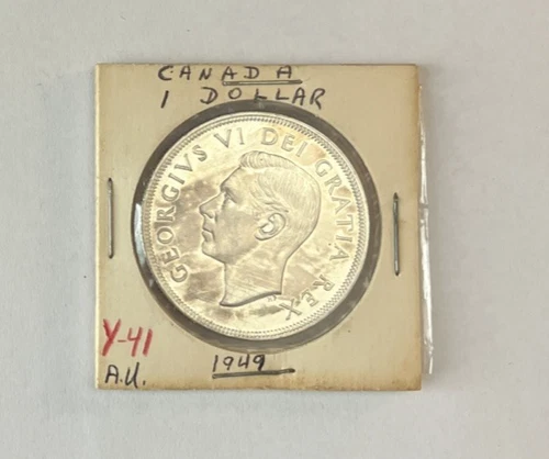 1949 Canada $1 Coin .800 Silver - AU - About Uncirculated (MM00175)