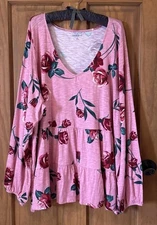 TORRID LONG SLEEVE TOP SHIRT BABYDOLL TOP BLOUSE SWEATSHIRT 4 4X 4XL 26 NEW