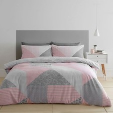 Catherine Lansfield Larsson Geo Easy Care Duvet Cover Set Reversible Bedding UK