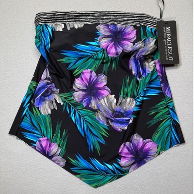 Miraclesuit Women's Flora Aura Printed V-Shaped Tankini Black Multi 16 $140