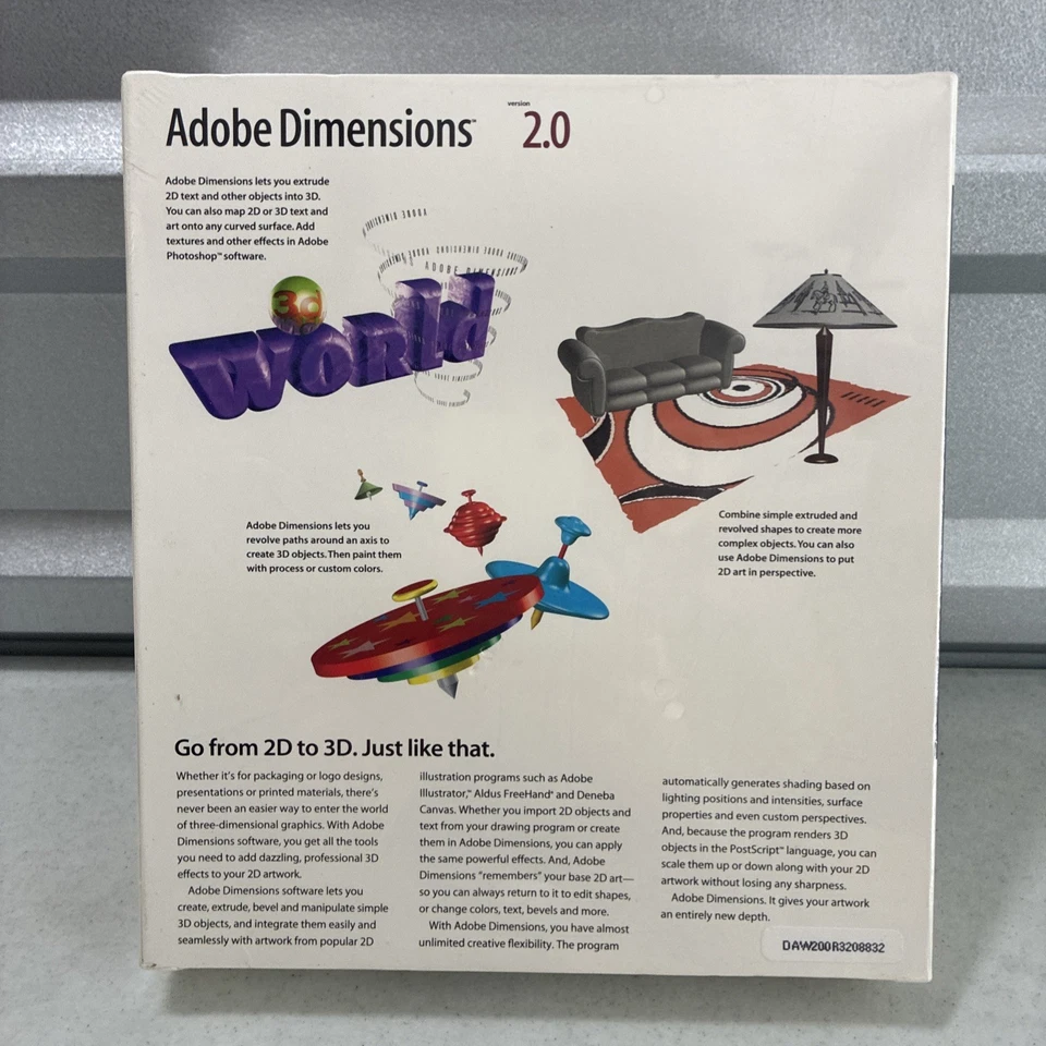 Adobe Dimensions Version 2.0, Macintosh Retail version *NEW/sealed - Image 2 of 4