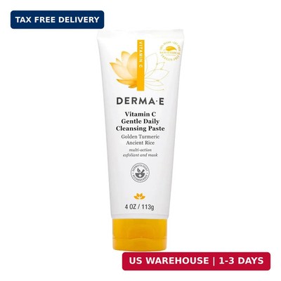Derma E Vitamin C Gentle Daily Cleansing Paste, 4.0 Oz, Vitamin C Face Mask or F