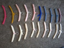 VTG Padded Satin Boudoir Lingerie Clothes Hangers Assorted Colors Lot of 19 Used