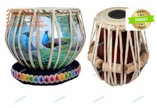 Professionelles Musikinstrument Messing 3D Druck Hochwertiges Tabla Set mit T...