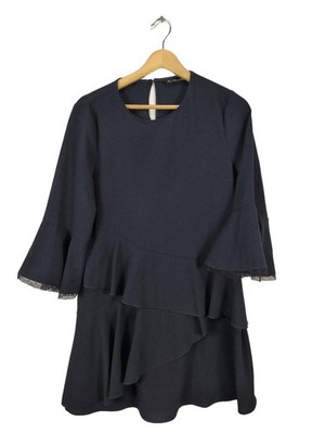 ZARA BASIC Volantkleid Damen Kleid Gr. DE 38 schwarz Elegant