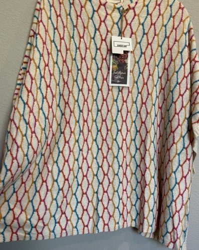 Poncho Andean Baby Alpaca Estelle Azteca Boho Lagenlook Talla Única Nuevo con Etiquetas $349 - Imagen 3 de 5