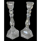 Pair Of Tiffany & Co Crystal Glass Candle Holders Candlesticks Vintage