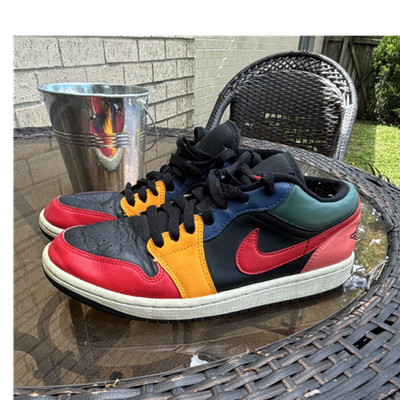 Jordan Air Jordan 1 Low Men's Low Top Leather Sneakers Multicolor Colorblock