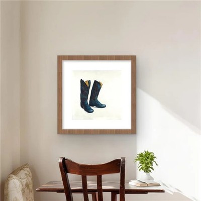Begin Home Decor C1FM1616DZ2TQK Leather Cowboy Boots Still Life Print Wall Ar...
