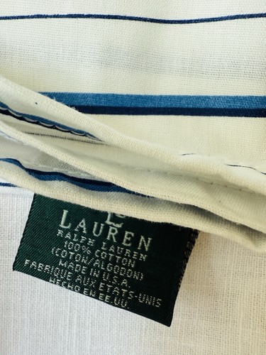 Ralph Lauren Jonquil PORCELAIN BLUE Twin Flat Sheet Cotton USA Vintage - Picture 4 of 5