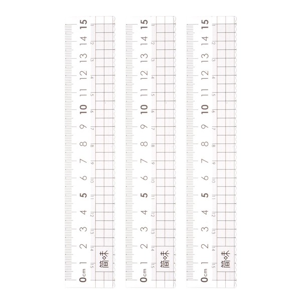 3Stk Gerades Lineal 15Cm Metrisch Klar Messen Werkzeug Schachbrett Design Weiß-image