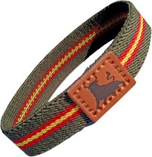 PULSERA ESPAÑA hombre con bandera, cinta de tela y goma, llaveros