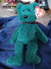 TY Beanie Baby 2001 Holiday Teddy Retired 8.5" Christmas Bear Vintage New