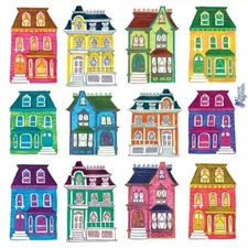 San Francisco House Stickers - Colorful Homes Sticker Sheet - Crafts & Planners