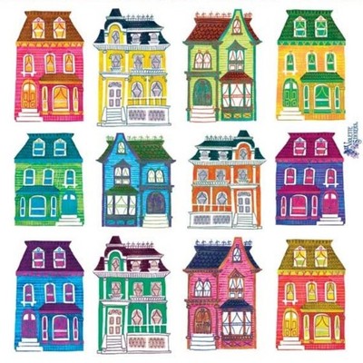 Violette Stickers - San Francisco Houses - Colorful Homes Sticker Sheet - Crafts