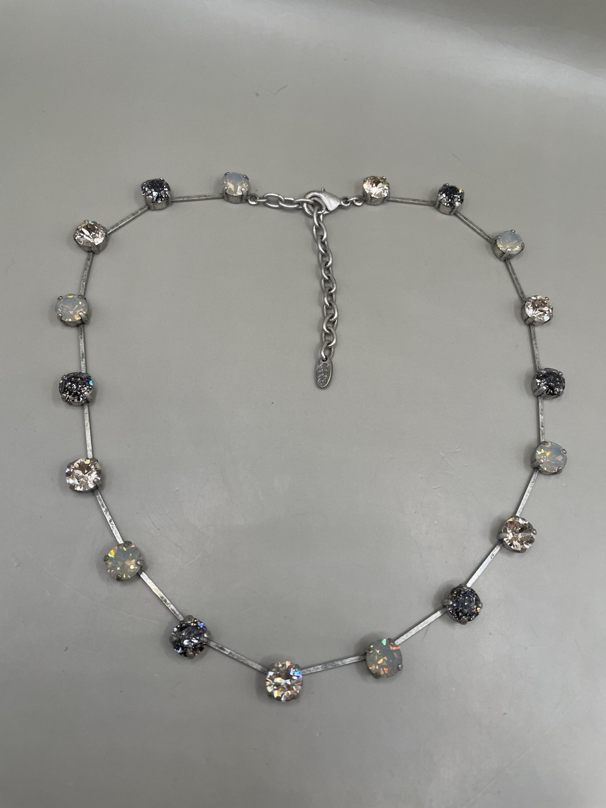 SilverTone Signed RMD MultiColor  Rhinestones Cho… - image 1