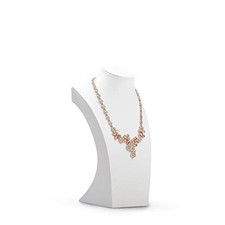 White Leather Jewelry Bust Necklace Display Stand Trade Show Jewelry H:11.8"