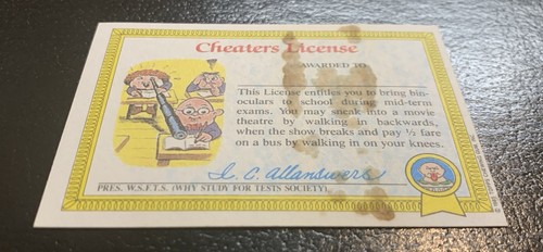 1985 Garbage Pail Kids 1st Series 1 Adam Bomb 8a U.K. MINI GUM ST AWARD CARD TWT - Picture 3 of 10