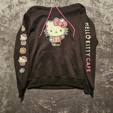 Hello Kitty Cafe By Sanrio Ladies M Black Hoodie NWOT