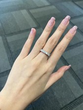 GLI 1.75 Ct Natural Princess Cut Diamond Engagement Band 14k White Gold Ring