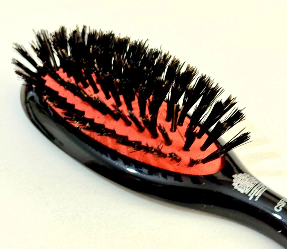 Kent CSFS Classic Shine Small Pure Black Bristle Hairbrush - Made in England - Image 2 of 4