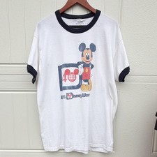 Disney Mickey Mouse Walt Disney World 40th Anniversary White Ringer T-Shirt 2011