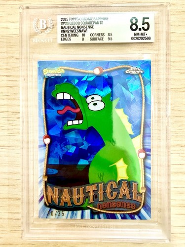 2025 Topps SpongeBob Sapphire Nautical Nonsense #NN-2 Weesnaw! /25 SSP BGS 8.5