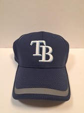 New Era 39THIRTY Tampa Bay Rays TB Flex Fit Medium Large Navy Blue Hat Cap