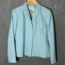 Pendleton Sky Blue Virgin Wool Blazer Jacket Petite 10 Career Preppy Classic